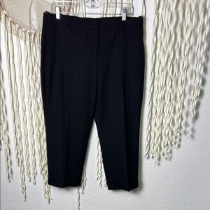 Alexander McQueen Black Wool Cuffed Cropped Trouser Size 46/US12